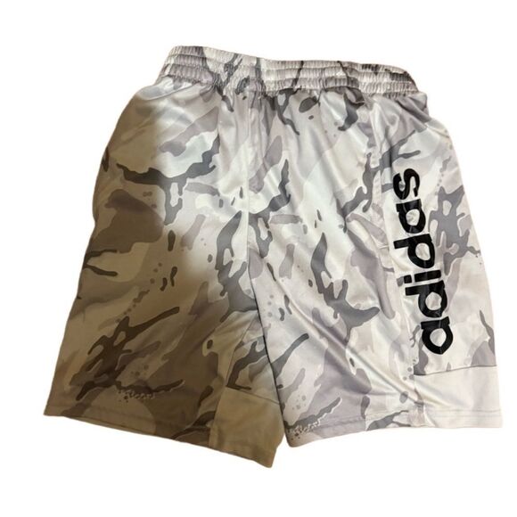 Adidas Men's White and Gray Camo Athletic Shorts - Picture 1 of 5